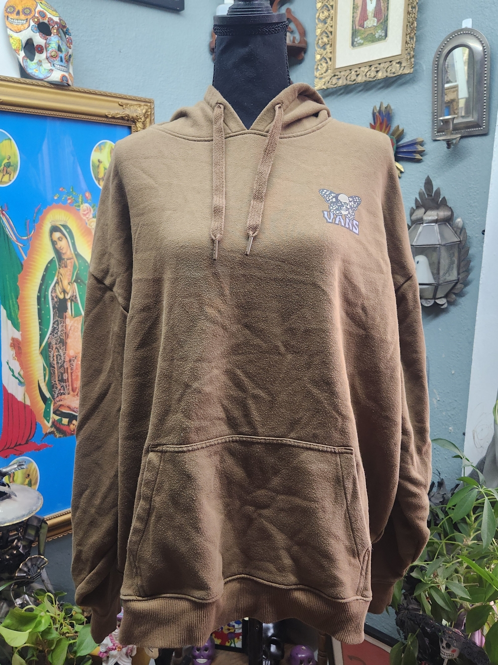 Vans Brown Pullover Hoodie with Butterfly Chest Logo